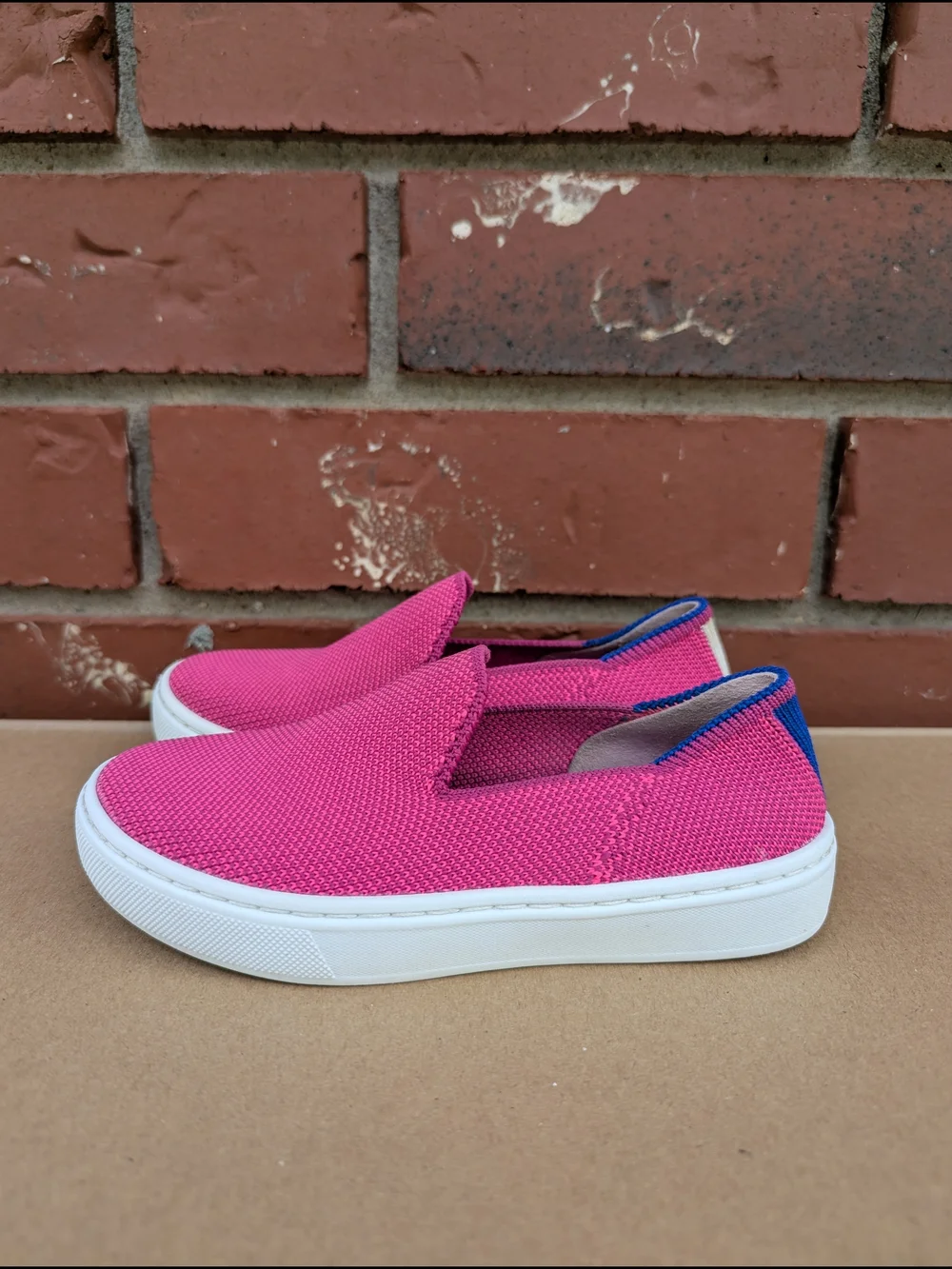 Rothy's Girls The Sneaker Bubblegum Pink Washable Knit Slip On Shoes Sz K11